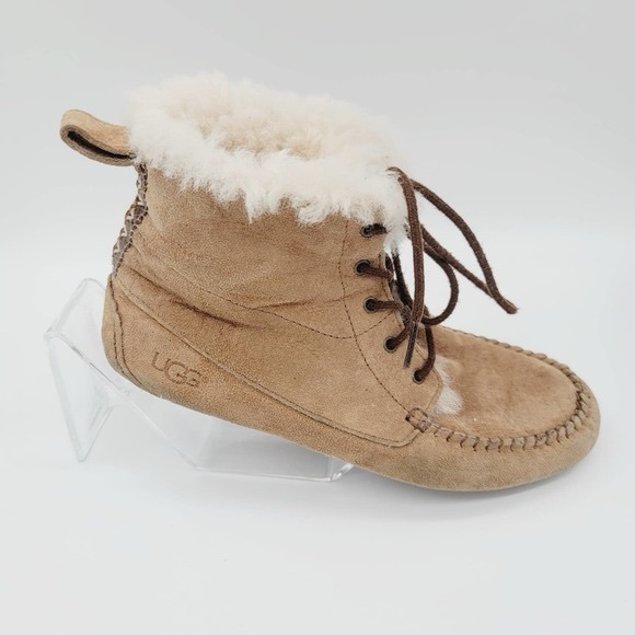 UGG Chickaree Suede Moccasin Boots Chestnut Brown - Picture 5 of 8
